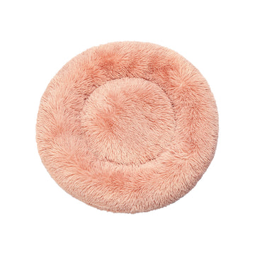 Pet Bed Cat Dog Donut Nest Calming Kennel Cave Deep Sleeping Pink L PaWz
